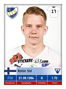 Sticker Robin Sid - Veikkausliiga 2016 - Carouzel