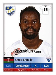 Sticker Amos Ekhalie - Veikkausliiga 2016 - Carouzel