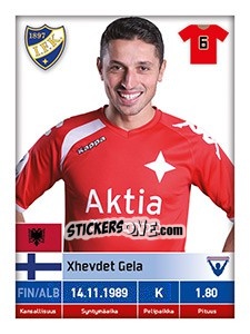 Cromo Xhevdet Gela - Veikkausliiga 2016 - Carouzel