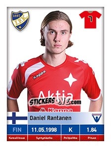 Cromo Daniel Rantanen - Veikkausliiga 2016 - Carouzel