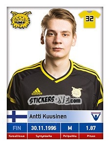 Sticker Antti Kuusinen - Veikkausliiga 2016 - Carouzel