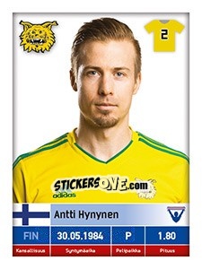 Sticker Antti Hynynen - Veikkausliiga 2016 - Carouzel