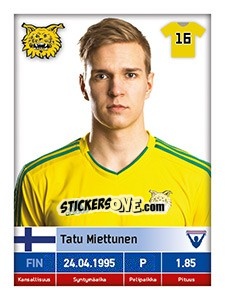 Cromo Tatu Miettunen - Veikkausliiga 2016 - Carouzel