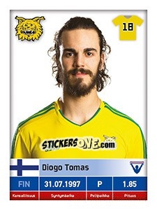 Sticker Diogo Tomas - Veikkausliiga 2016 - Carouzel