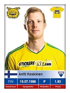 Sticker Antti Koskinen - Veikkausliiga 2016 - Carouzel