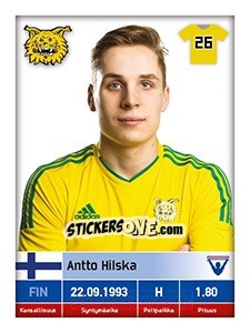Sticker Antto Hilska - Veikkausliiga 2016 - Carouzel