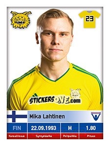 Sticker Mika Lahtinen - Veikkausliiga 2016 - Carouzel