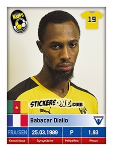 Sticker Babacar Diallo - Veikkausliiga 2016 - Carouzel