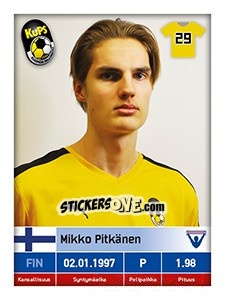 Sticker Mikko Pitkänen - Veikkausliiga 2016 - Carouzel