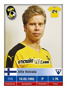 Sticker Atte Holvala - Veikkausliiga 2016 - Carouzel