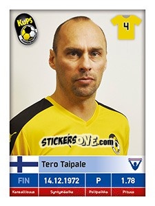 Sticker Tero Taipale - Veikkausliiga 2016 - Carouzel