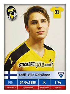 Sticker Antti-Ville Räisänen - Veikkausliiga 2016 - Carouzel
