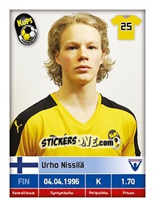 Sticker Urho Nissilä - Veikkausliiga 2016 - Carouzel
