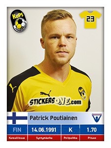 Sticker Patrick Poutiainen - Veikkausliiga 2016 - Carouzel