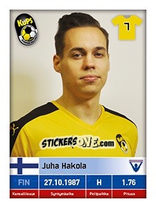 Sticker Juha Hakola - Veikkausliiga 2016 n. 249 - Carouzel
