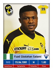 Sticker Fuad Gbolahan Salami - Veikkausliiga 2016 - Carouzel