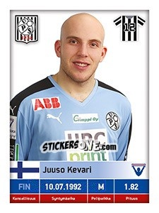 Sticker Juuso Kevari - Veikkausliiga 2016 - Carouzel