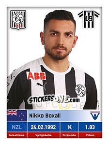 Cromo Nikko Boxall - Veikkausliiga 2016 - Carouzel