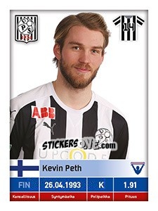 Sticker Kevin Peth - Veikkausliiga 2016 - Carouzel
