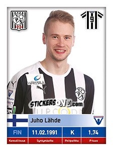 Sticker Juho Lähde - Veikkausliiga 2016 - Carouzel
