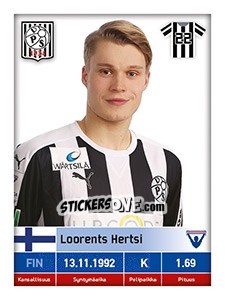 Sticker Loorents Hertsi - Veikkausliiga 2016 - Carouzel
