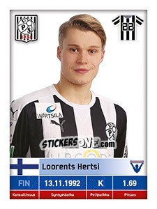 Figurina Loorents Hertsi - Veikkausliiga 2016 - Carouzel