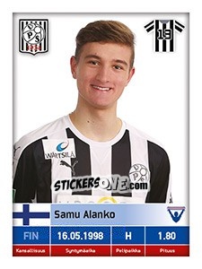 Sticker Samu Alanko - Veikkausliiga 2016 - Carouzel
