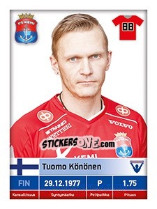 Cromo Tuomo Könönen - Veikkausliiga 2016 - Carouzel