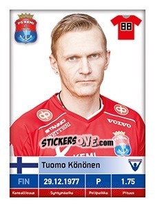 Sticker Tuomo Könönen - Veikkausliiga 2016 n. 287 - Carouzel