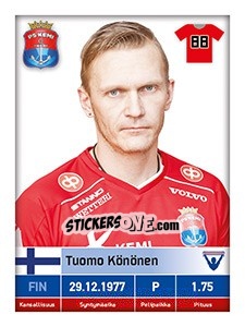 Sticker Tuomo Könönen - Veikkausliiga 2016 - Carouzel