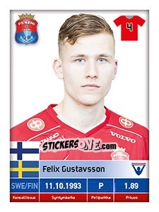 Cromo Felix Gustavsson - Veikkausliiga 2016 - Carouzel