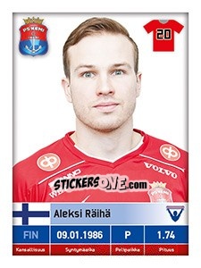 Cromo Aleksi Räihä - Veikkausliiga 2016 - Carouzel