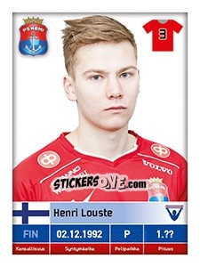 Sticker Henri Louste - Veikkausliiga 2016 - Carouzel