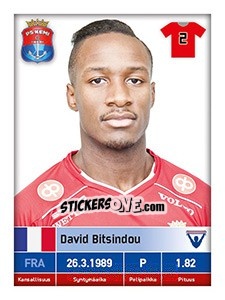 Sticker David Bitsindou - Veikkausliiga 2016 - Carouzel