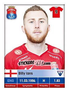 Cromo Billy Ions - Veikkausliiga 2016 - Carouzel