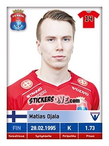 Sticker Matias Ojala - Veikkausliiga 2016 - Carouzel