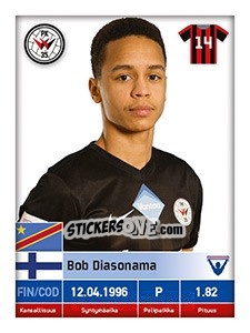 Sticker Bob Diasonama - Veikkausliiga 2016 - Carouzel