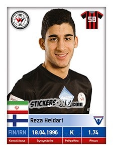 Sticker Reza Heidari - Veikkausliiga 2016 - Carouzel