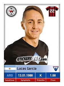Sticker Lucas Garcia - Veikkausliiga 2016 - Carouzel