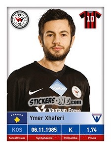 Cromo Ymer Xhaferi - Veikkausliiga 2016 - Carouzel