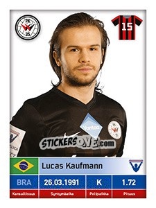 Sticker Lucas Kauffmann - Veikkausliiga 2016 - Carouzel