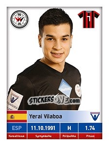 Figurina Yerai Vilaboa - Veikkausliiga 2016 - Carouzel