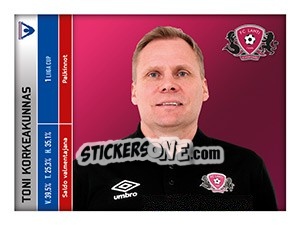 Sticker Toni Korkeakunnas - Veikkausliiga 2016 - Carouzel