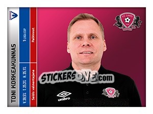 Sticker Toni Korkeakunnas - Veikkausliiga 2016 n. 339 - Carouzel
