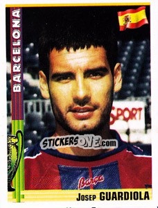 Sticker Josep Guardiola - Euro Football 1998-1999 n. 14 - Panini