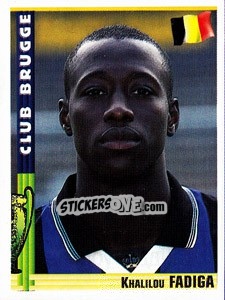 Sticker Khalilou Fadiga - Euro Football 1998-1999 n. 30 - Panini