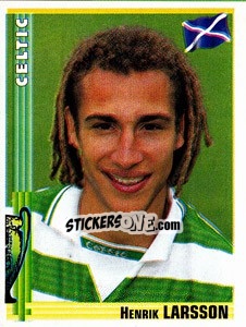 Sticker Henrik Larsson - Euro Football 1998-1999 - Panini