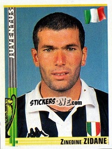 Sticker Zinedine Zidane - Euro Football 1998-1999 n. 54 - Panini
