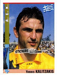 Sticker Yannis Kalitzakis - Euro Football 1998-1999 n. 185 - Panini