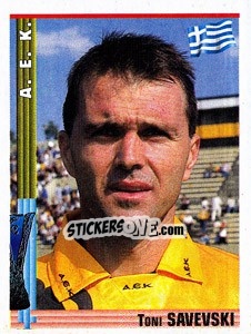 Sticker Toni Savevski - Euro Football 1998-1999 - Panini